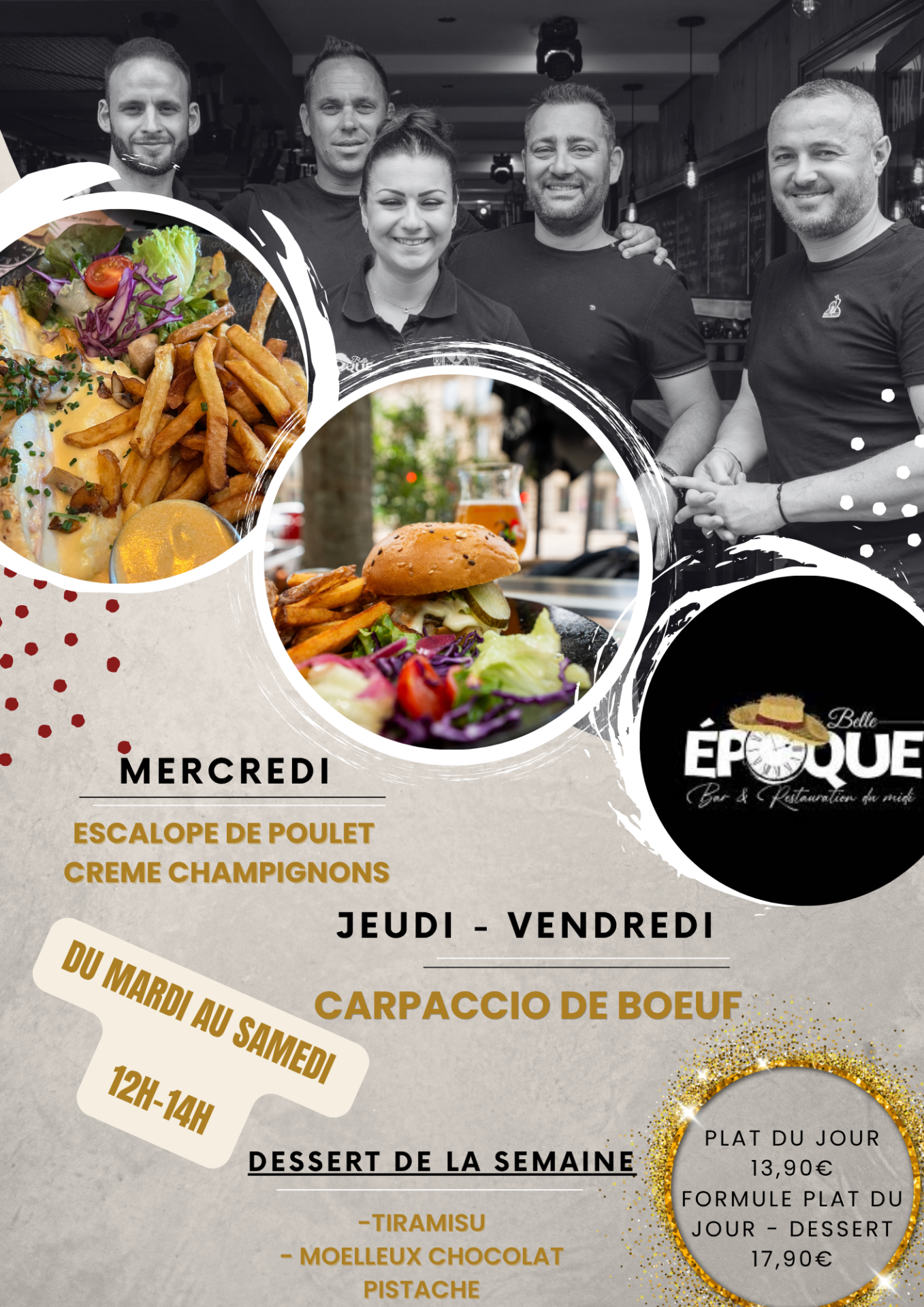 Copie de black and orange restaurant menu flyer 2
